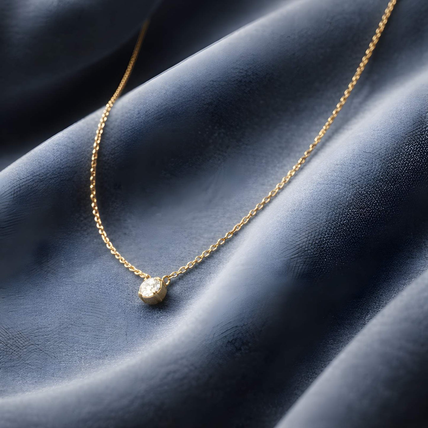 14k Gold Necklace With Lab-Grown Diamond 0.10cts