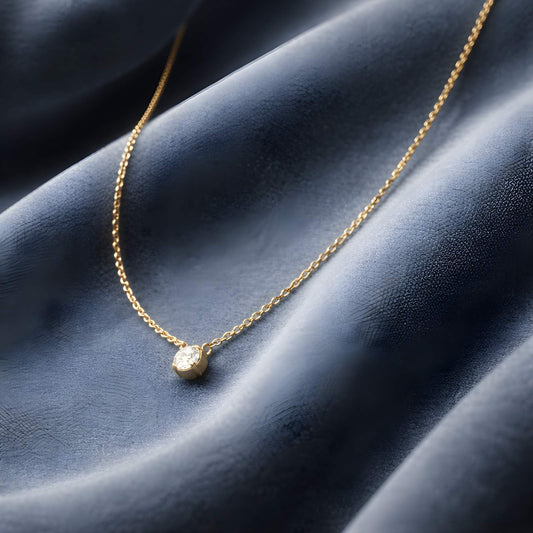 14k Gold Necklace With Lab-Grown Diamond 0.10cts