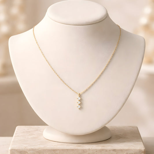 14k Gold Necklace With Lab-Grown Diamond 0.06cts