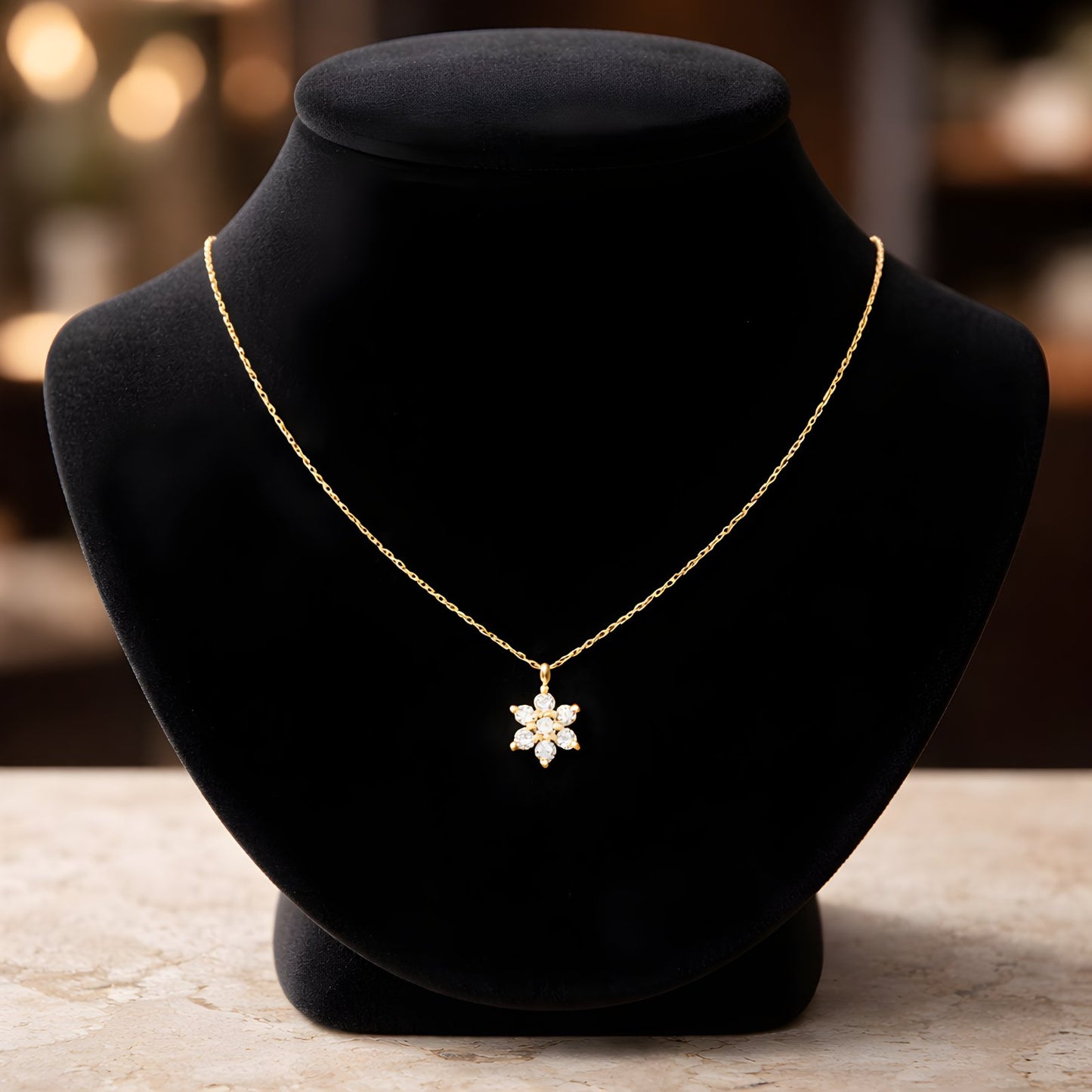 14k Gold Necklace With Lab-Grown Diamond 0.14cts