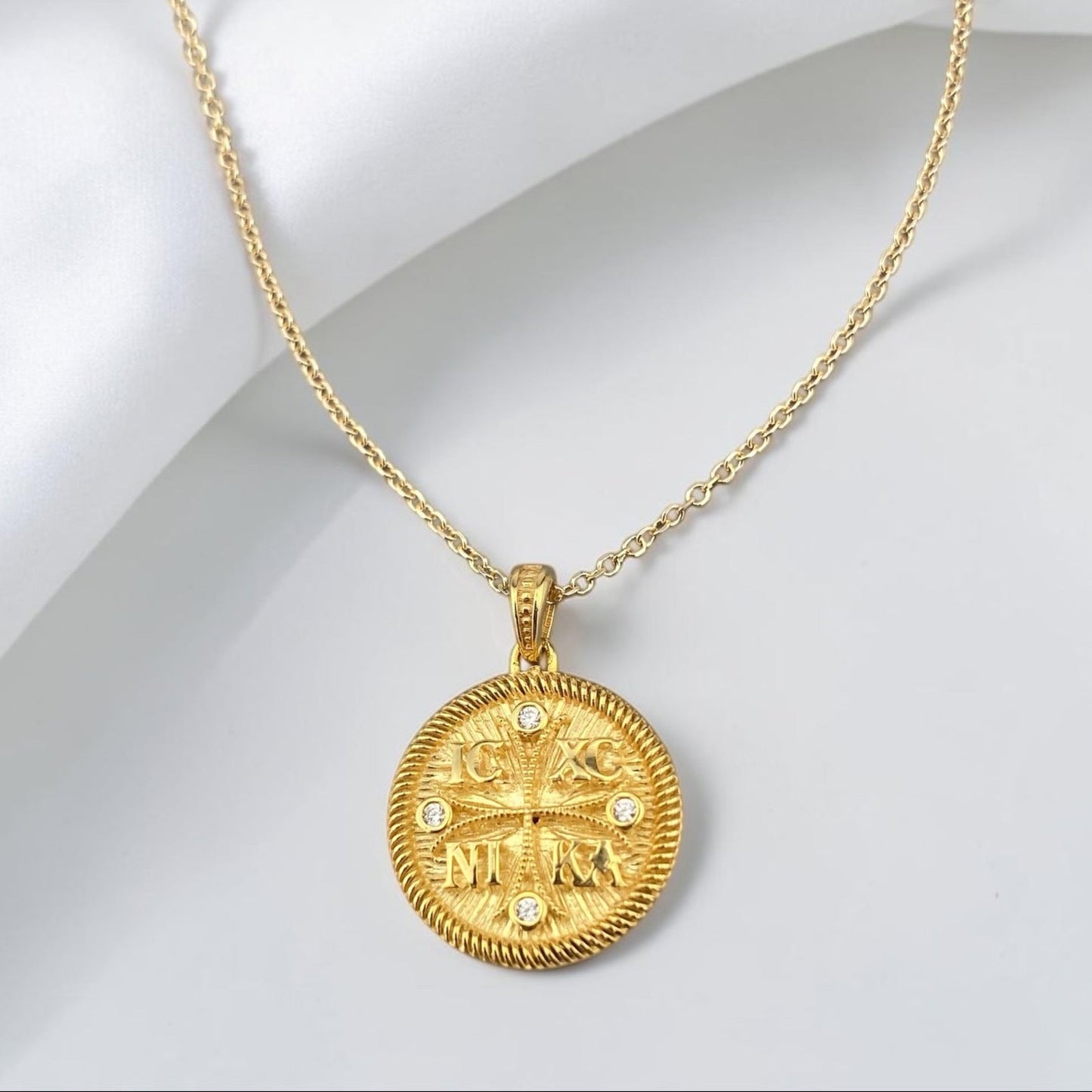 9k Gold Double Sided Religious Pendant