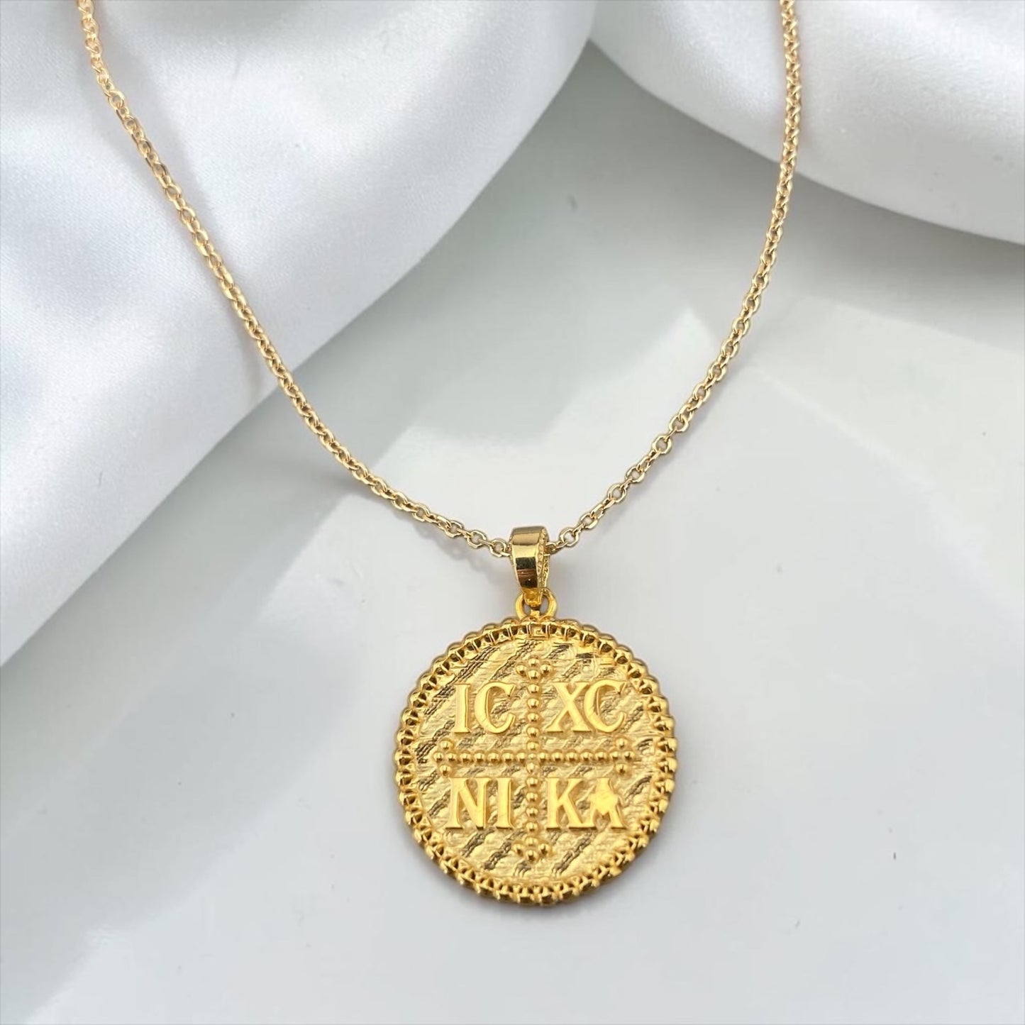 Double Sided 14k Gold Religious Pendant