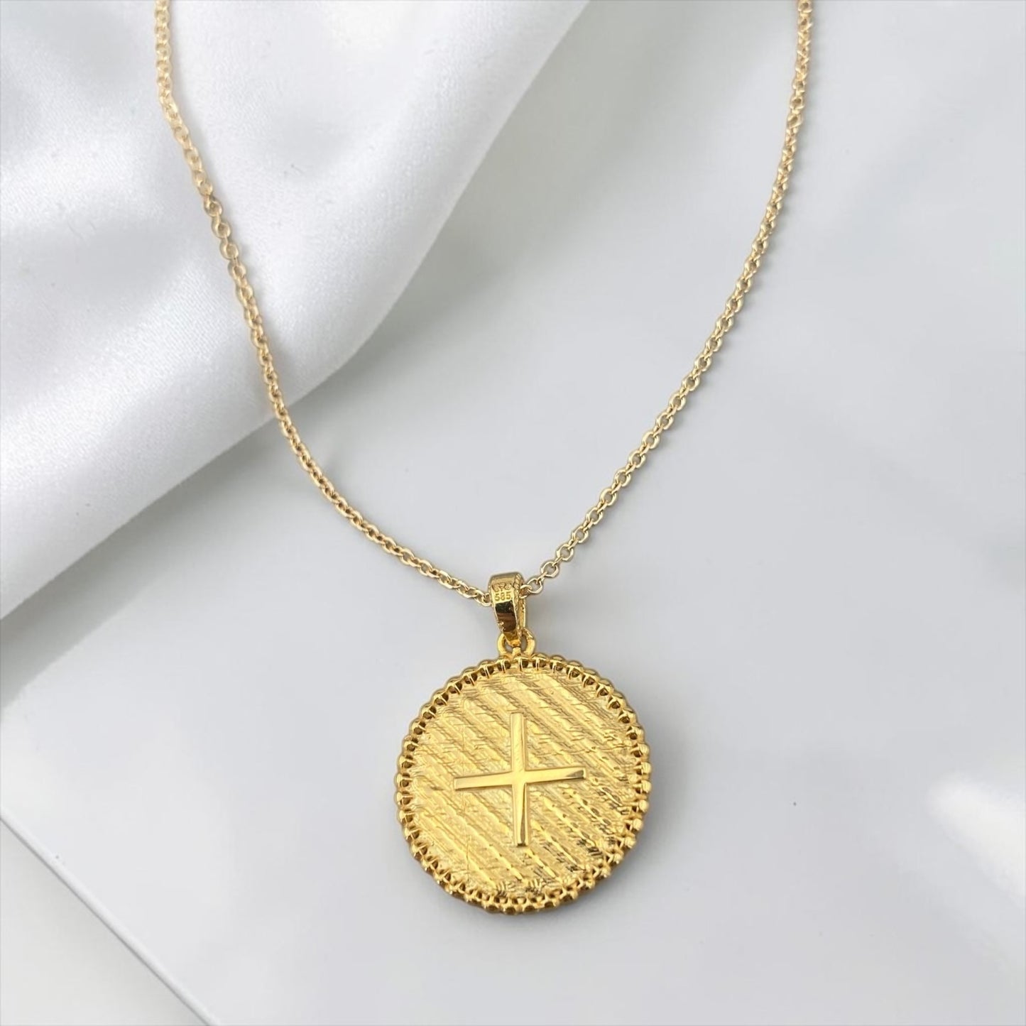 Double Sided 14k Gold Religious Pendant