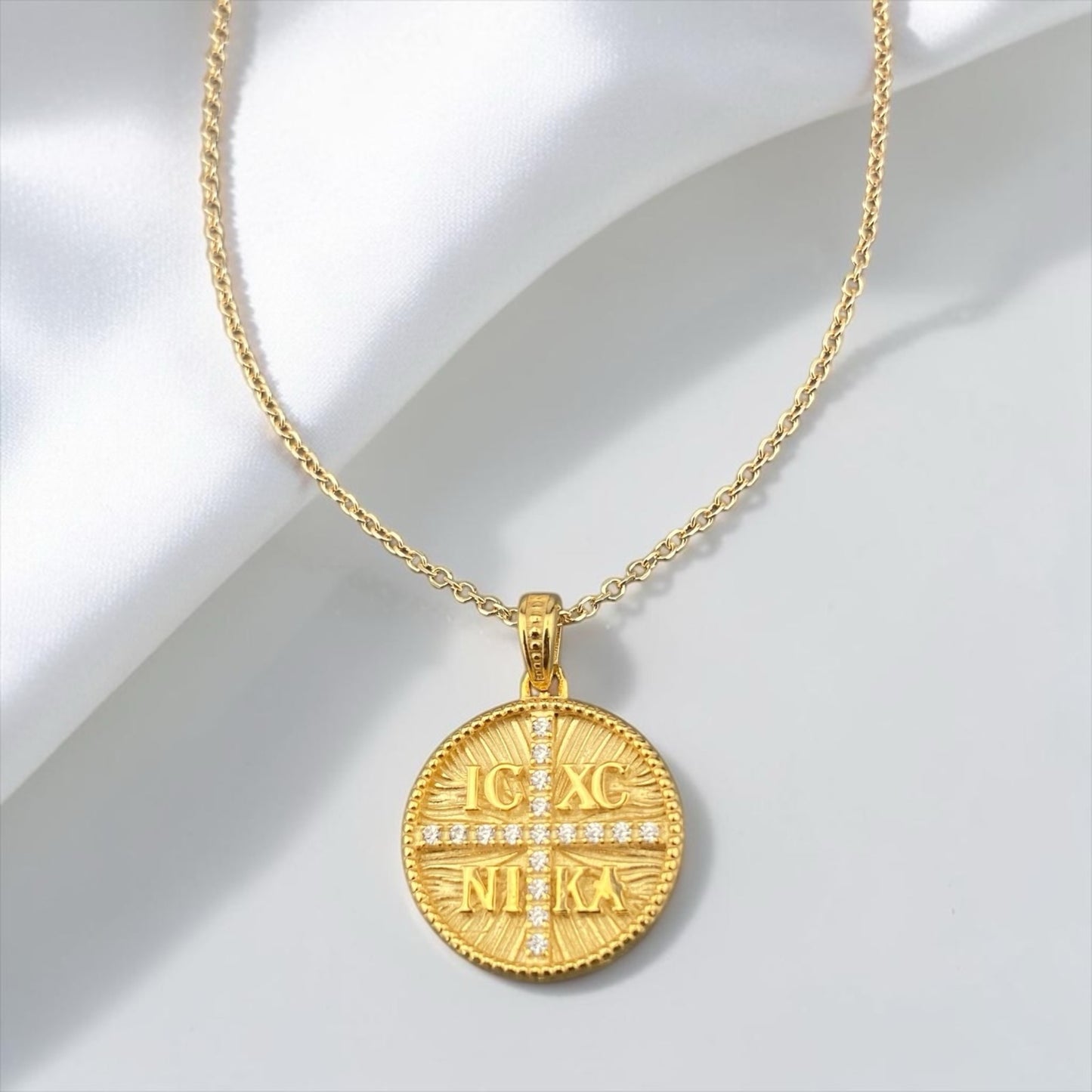 Double Sided 9k Gold Religious Pendant