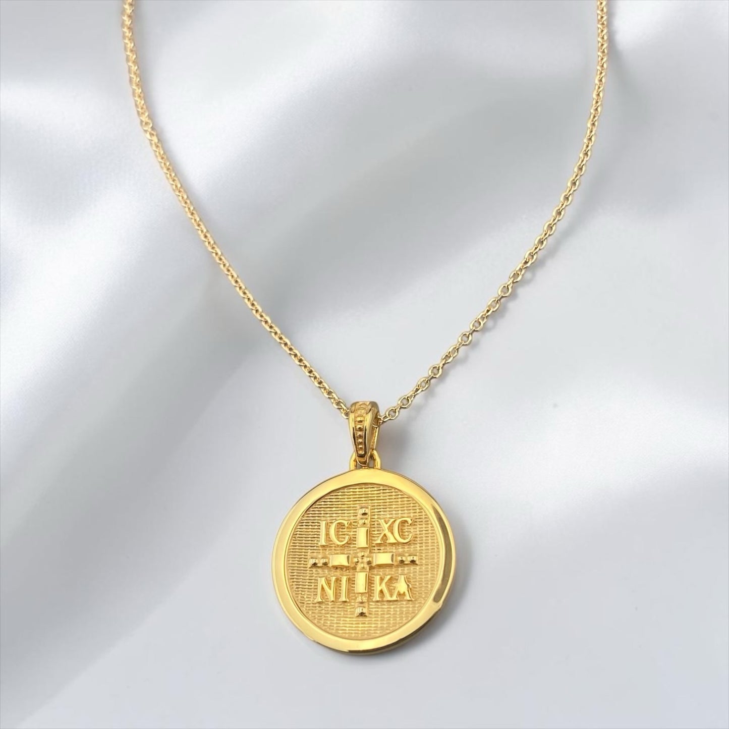 Double Sided 9k Gold Religious Pendant