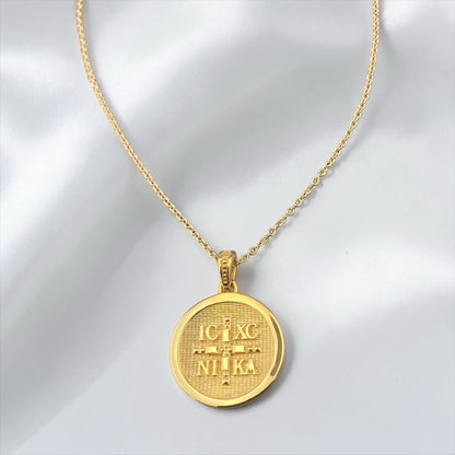 Double Sided 9k Gold Religious Pendant